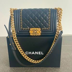 CHANEL Chain Detail Boy Bag